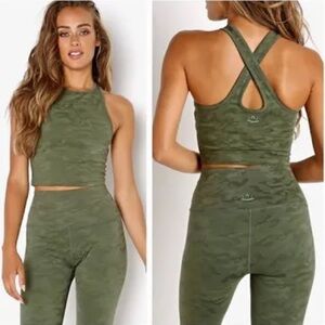 Beyond Yoga Studio Tank Eden Green‎ Camo Jacquard S,M,L NEW